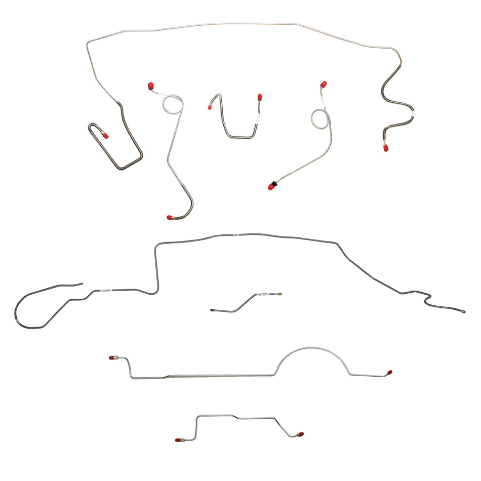 1970 MOPAR A-body w/ Standard Disc, 8-3/4'' Axle, 108'' Wheel Base; Complete Brake Line Kit; Steel - SSTubes