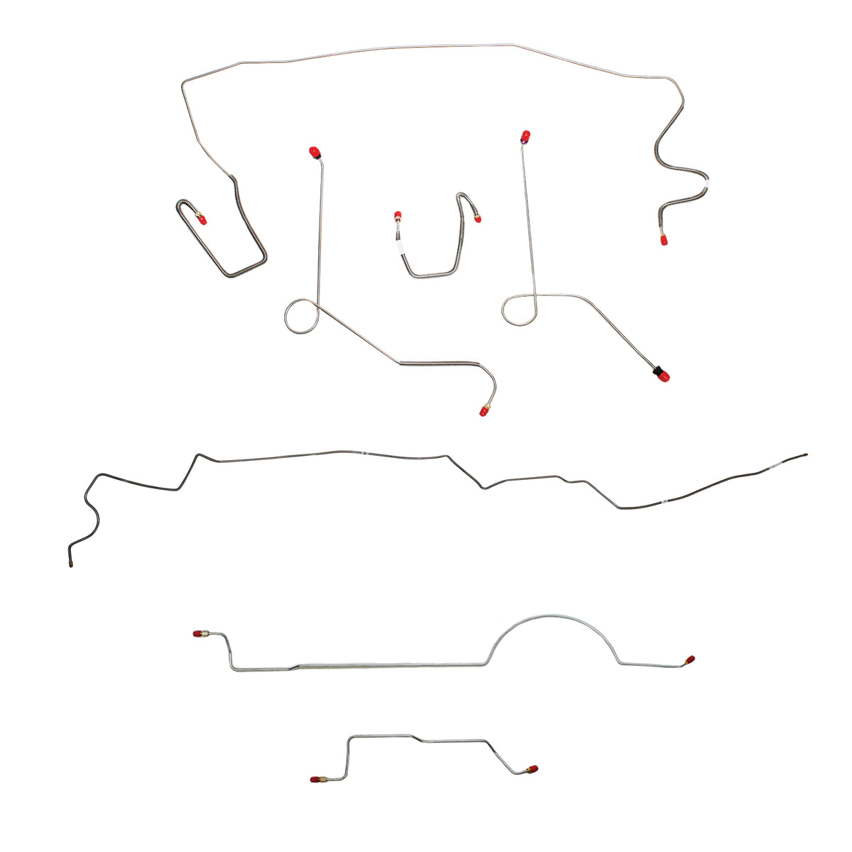 1970 MOPAR A-body w/ Power Drum, 8-3/4'' Axle, 108'' Wheel Base; Complete Brake Line Kit; Steel - SSTubes