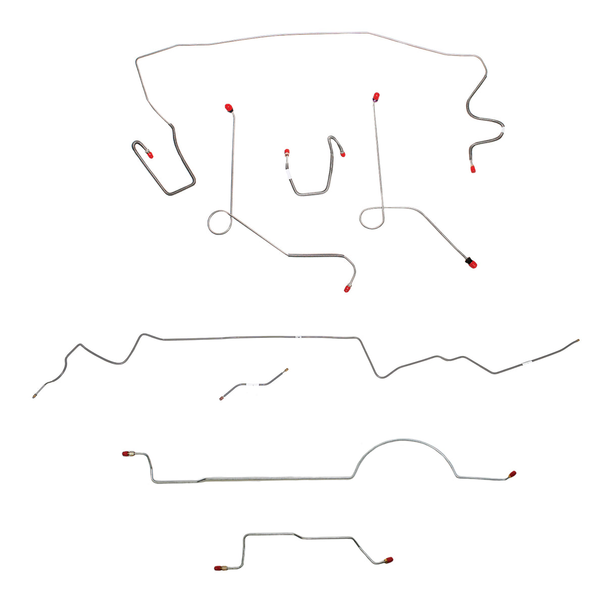 1970 MOPAR A-body w/ Power Disc, 8-3/4'' Axle; Complete Brake Line Kit; Steel - SSTubes