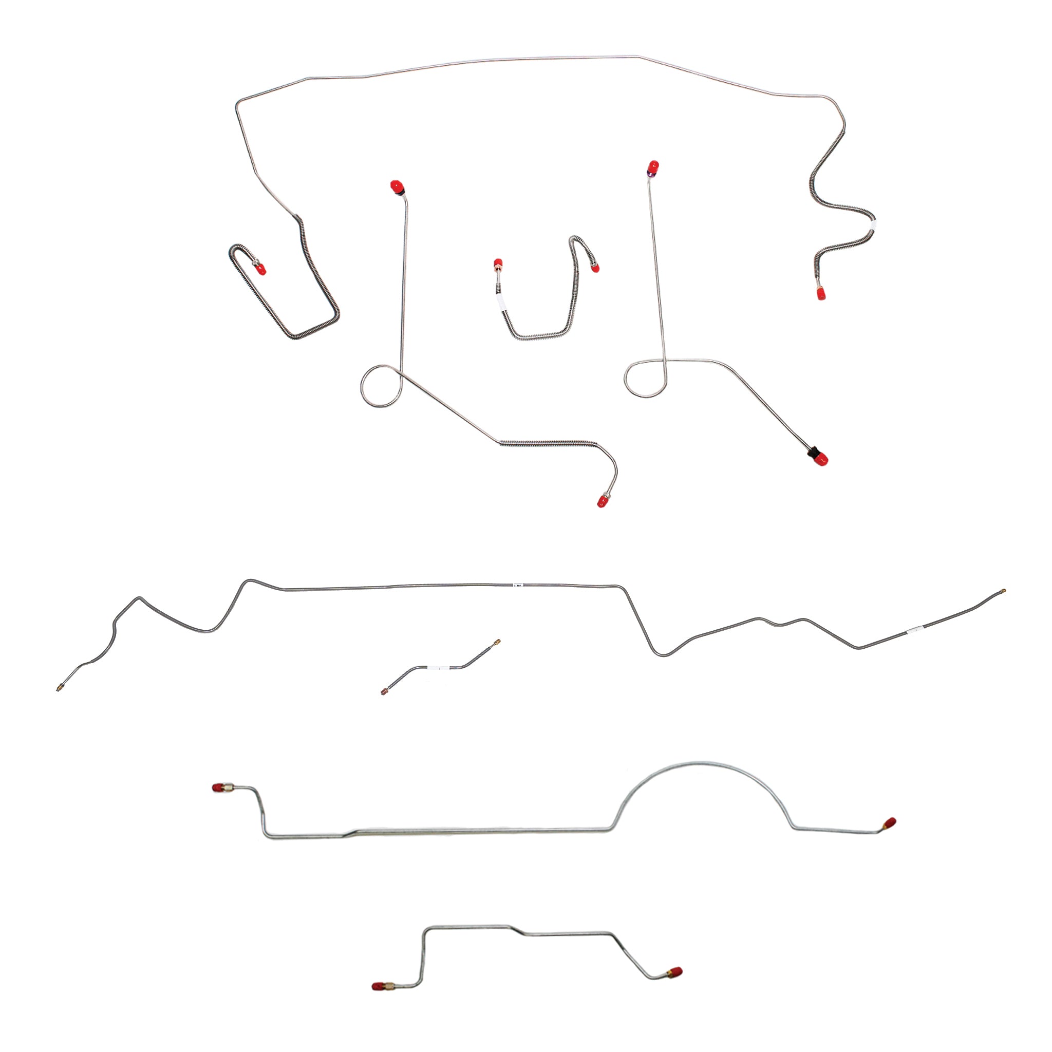 1970 MOPAR A-body w/ Power Disc, 8-3/4'' Axle; Complete Brake Line Kit; Stainless - SSTubes
