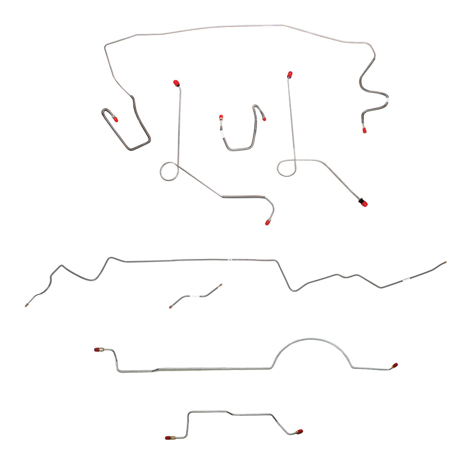 1970 MOPAR A-body w/ Power Disc, 8-3/4'' Axle; Complete Brake Line Kit; Stainless - SSTubes