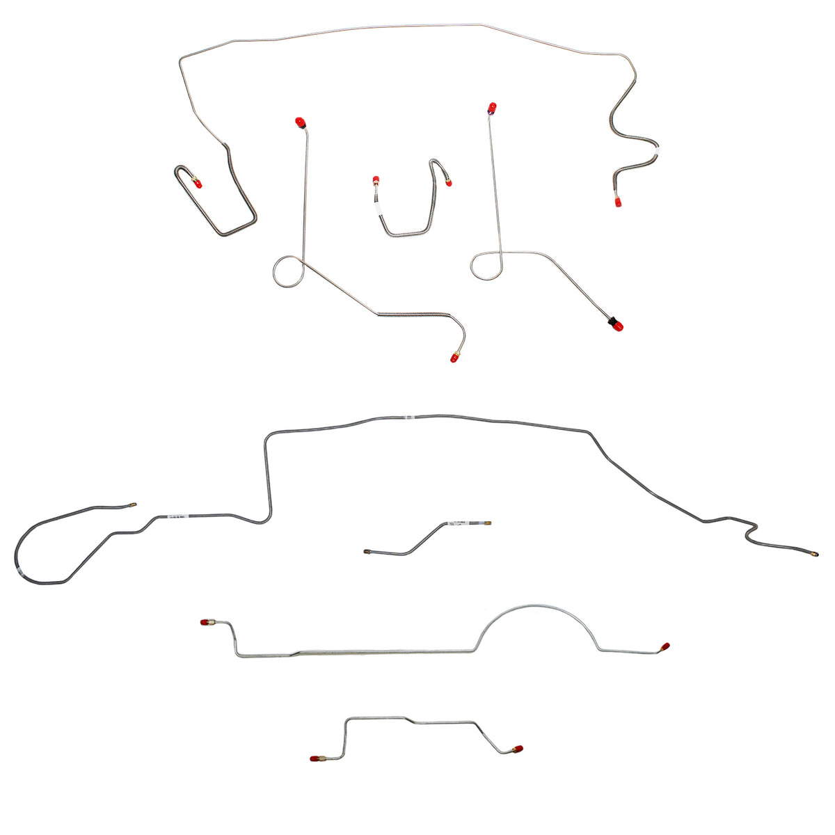 1970 MOPAR A-body w/ Power Disc, 8-3/4'' Axle, 108'' Wheel Base; Complete Brake Line Kit; Steel - SSTubes