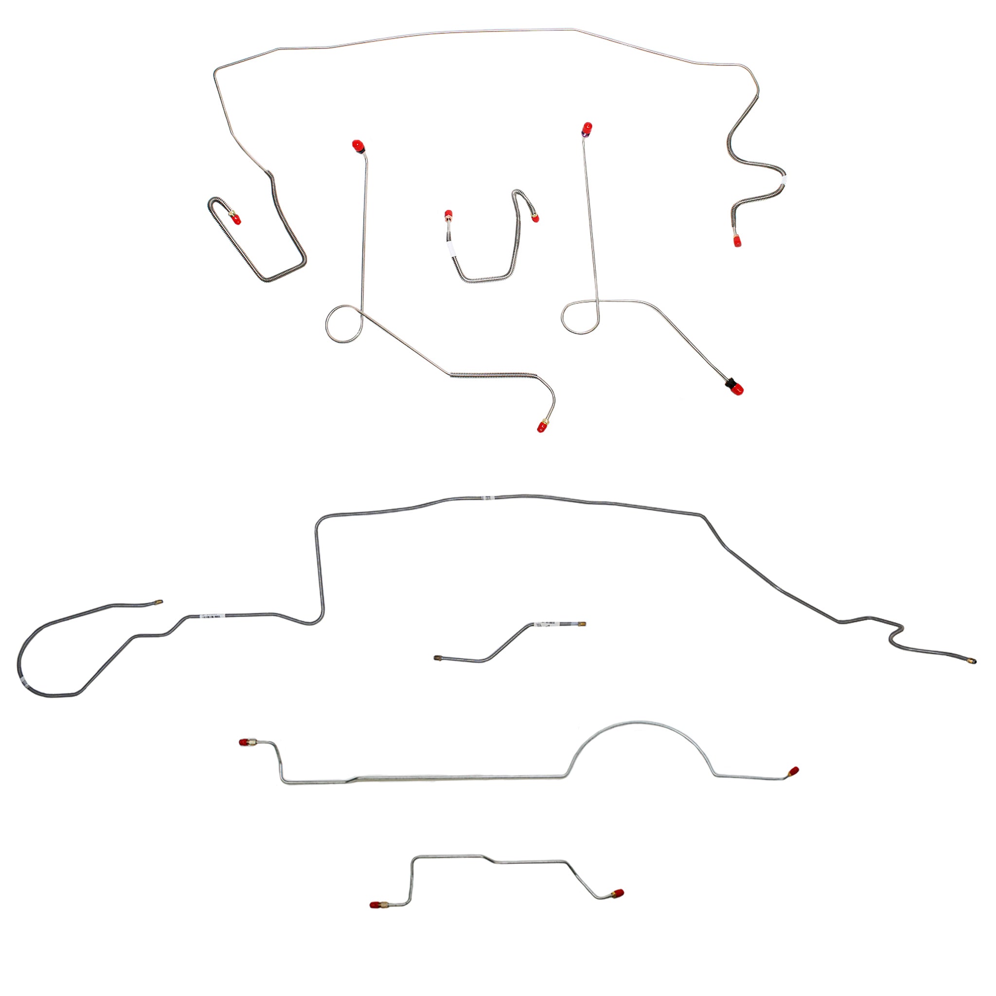 1970 MOPAR A-body w/ Power Disc, 8-3/4'' Axle, 108'' Wheel Base; Complete Brake Line Kit; Steel - SSTubes