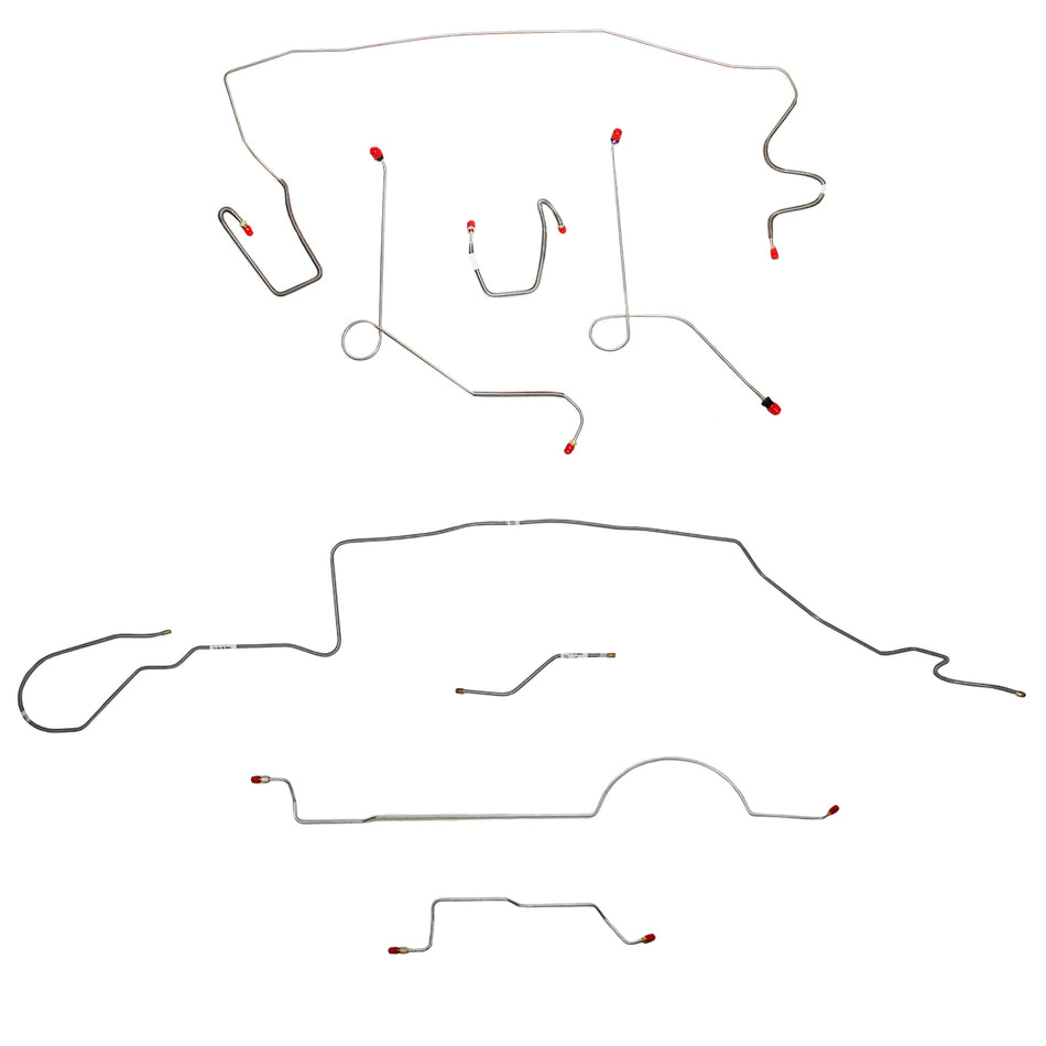 1970 MOPAR A-body w/ Power Disc, 8-3/4'' Axle, 108'' Wheel Base; Complete Brake Line Kit; Stainless - SSTubes