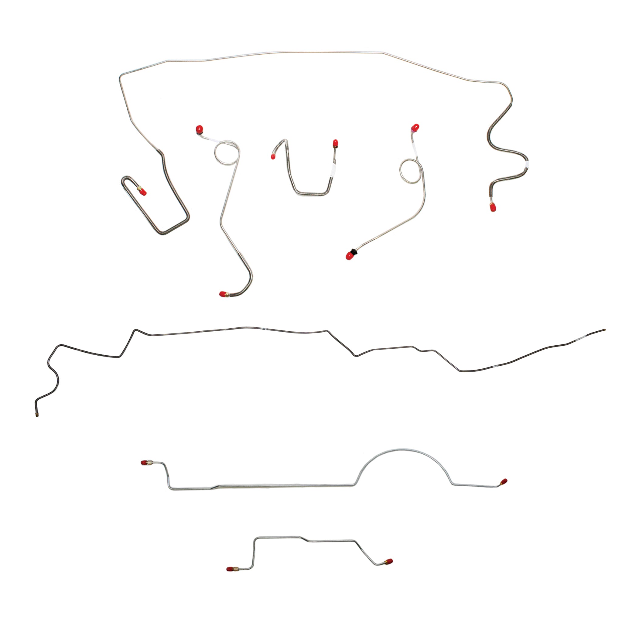 1971 MOPAR A-body w/ Standard Drum, 8-3/4'' Axle, 108'' Wheel Base; Complete Brake Line Kit; Stainless - SSTubes