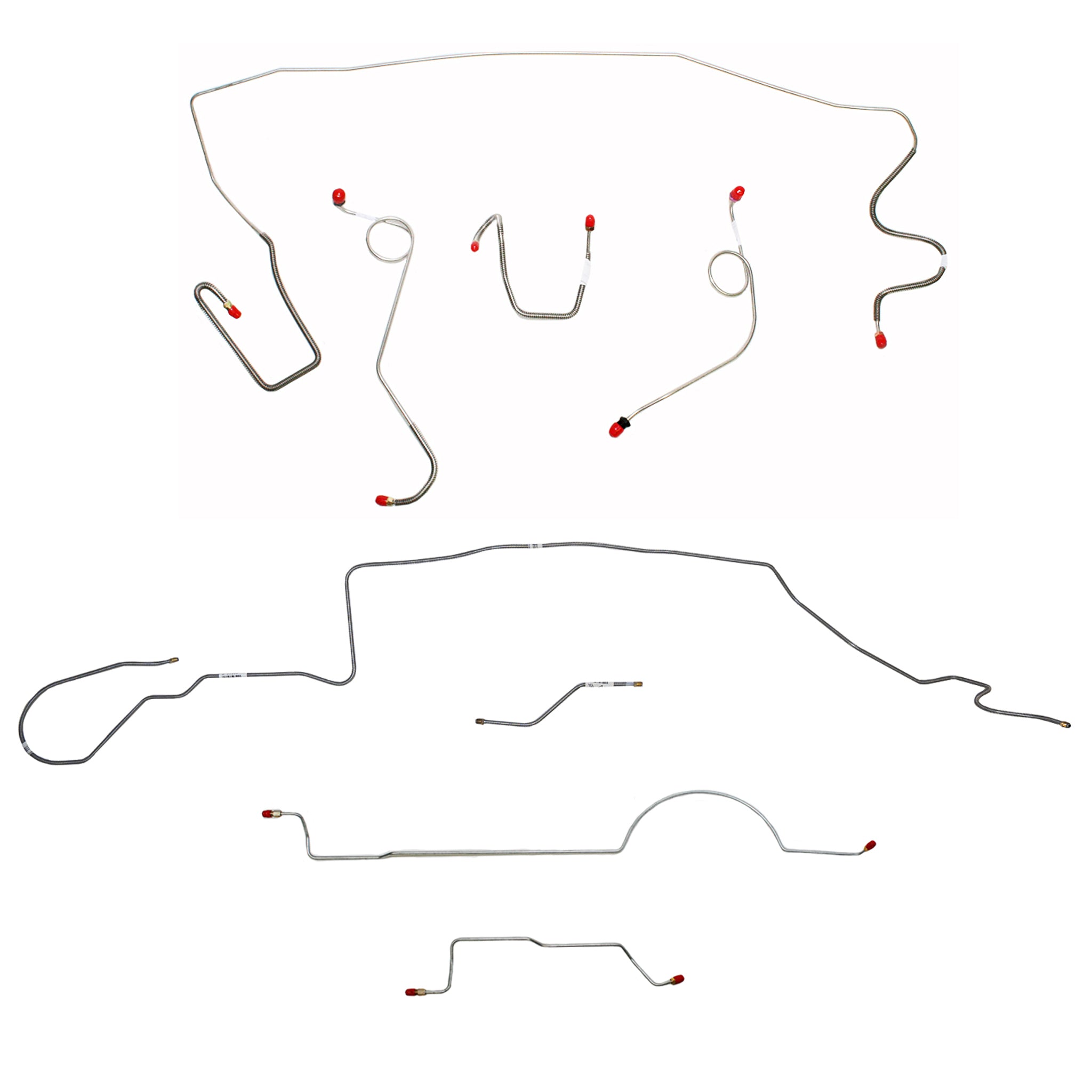 1971 MOPAR A-body w/ Standard Disc, 8-3/4'' Axle, 108'' Wheel Base; Complete Brake Line Kit; Stainless - SSTubes