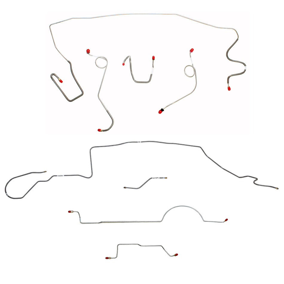 1971 MOPAR A-body w/ Standard Disc, 8-3/4'' Axle, 108'' Wheel Base; Complete Brake Line Kit; Stainless - SSTubes