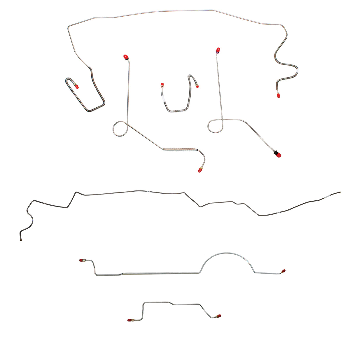 1971 MOPAR A-body w/ Power Drum, 8-3/4'' Axle, 108'' Wheel Base; Complete Brake Line Kit; Steel - SSTubes