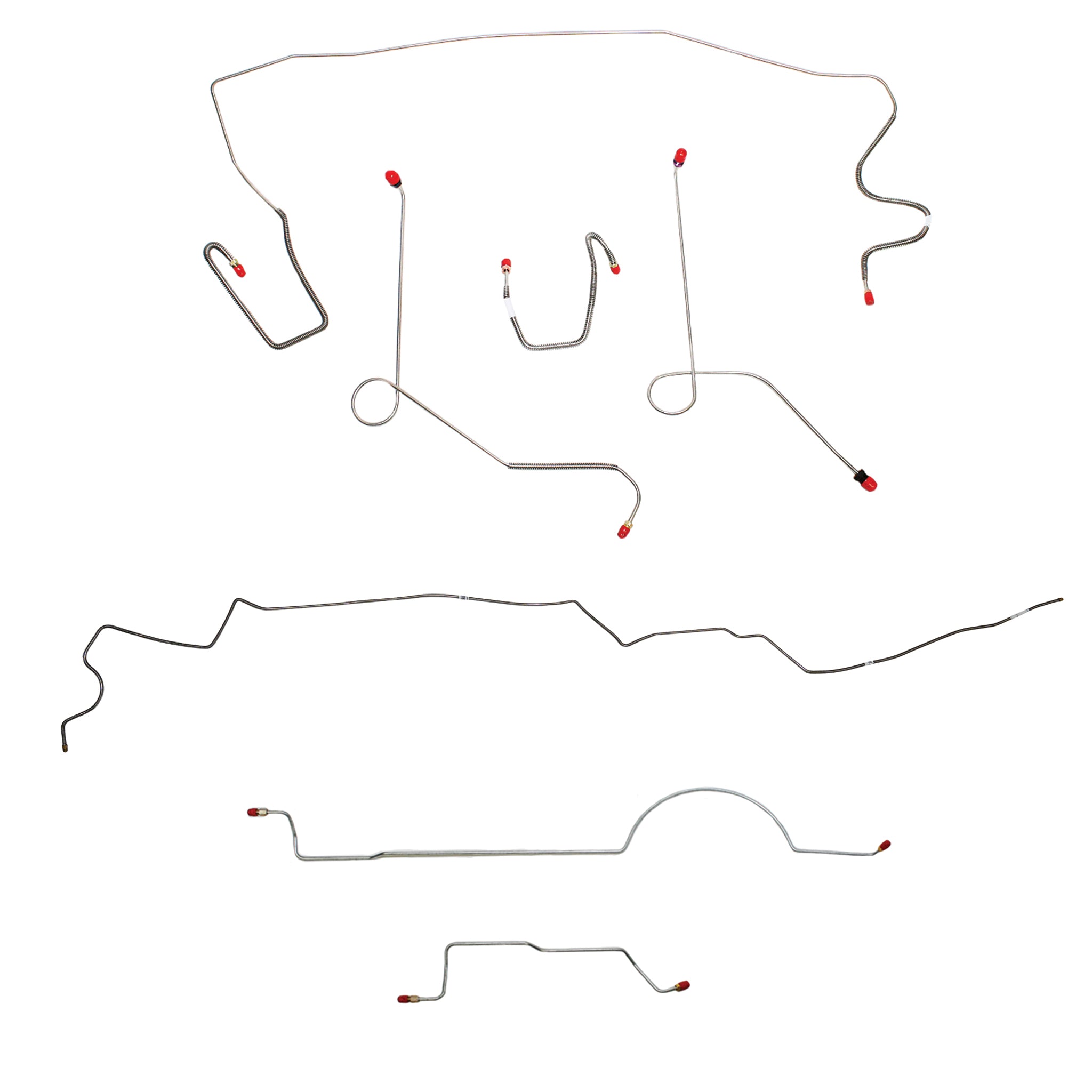 1971 MOPAR A-body w/ Power Drum, 8-3/4'' Axle, 108'' Wheel Base; Complete Brake Line Kit; Stainless - SSTubes