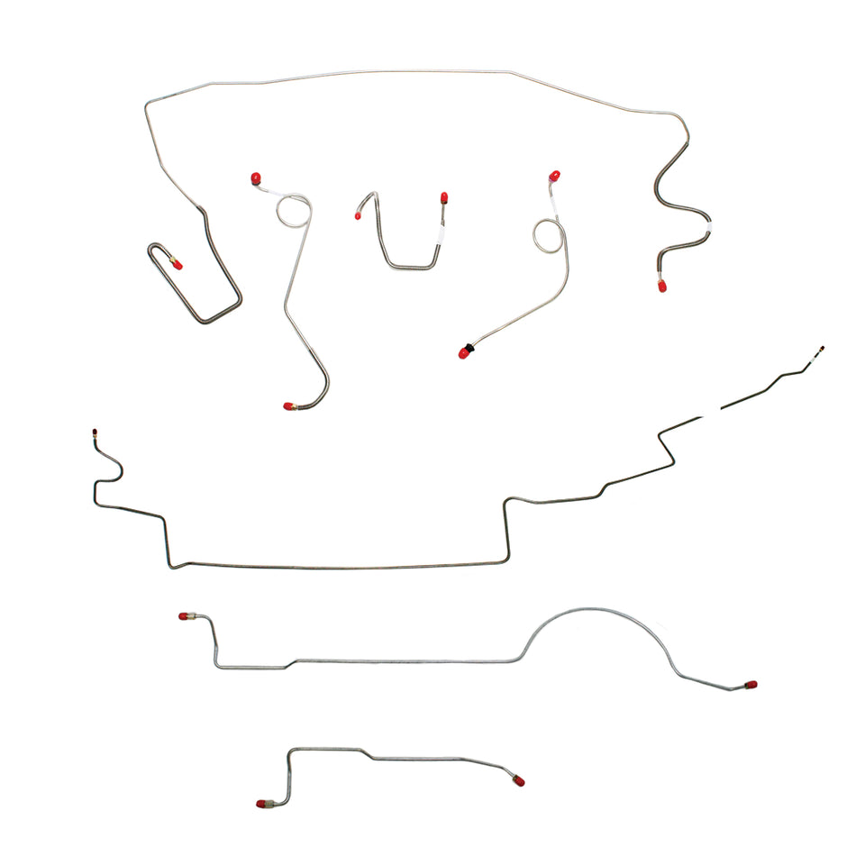 1972 MOPAR A-body w/ Standard Brakes, 8-3/4'' Axle, 108'' Wheel Base; Complete Brake Line Kit; Steel - SSTubes