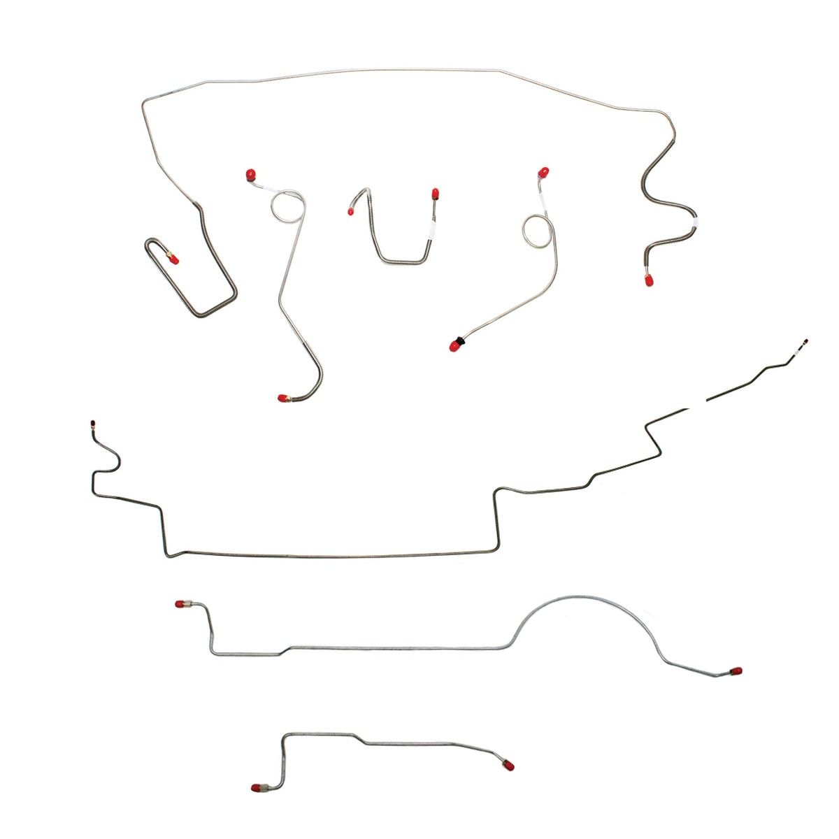 1972 MOPAR A-body w/ Standard Brakes, 8-3/4'' Axle, 108'' Wheel Base; Complete Brake Line Kit; Stainless - SSTubes