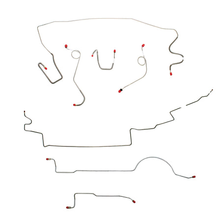 1972 MOPAR A-body w/ Standard Brakes, 8-3/4'' Axle, 108'' Wheel Base; Complete Brake Line Kit; Stainless - SSTubes