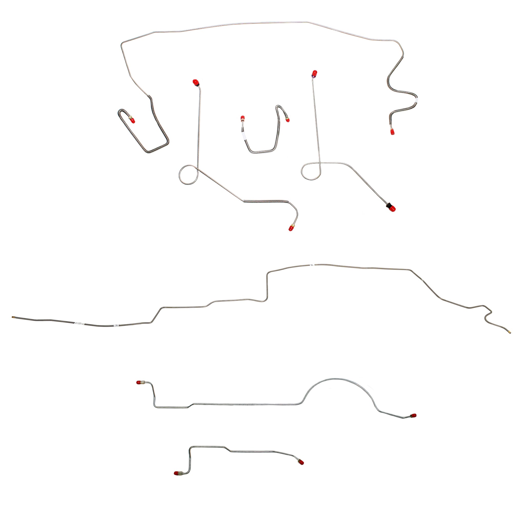 1972 MOPAR A-body w/ Power Brakes, 8-3/4'' Axle, 108'' Wheel Base; Complete Brake Line Kit; Stainless - SSTubes