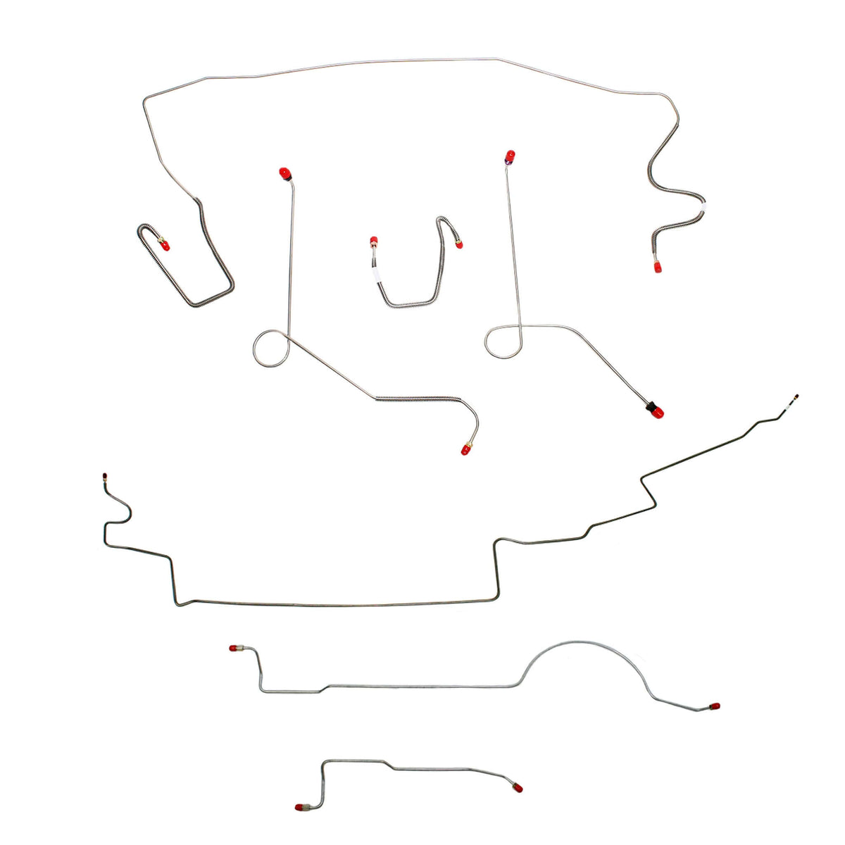 Complete steel brake line kit for 1972 MOPAR A-body with power brakes and 8-3/4'' axle.