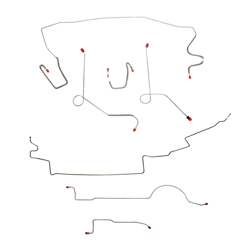 Complete steel brake line kit for 1972 MOPAR A-body with power brakes and 8-3/4'' axle.