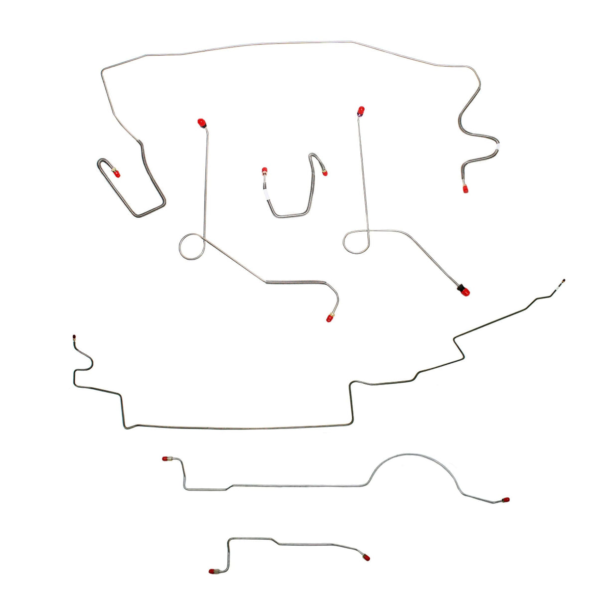 Complete steel brake line kit for 1972 MOPAR A-body with power brakes and 8-3/4'' axle.