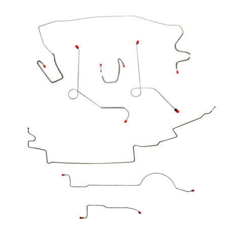 Complete steel brake line kit for 1972 MOPAR A-body with power brakes and 8-3/4'' axle.