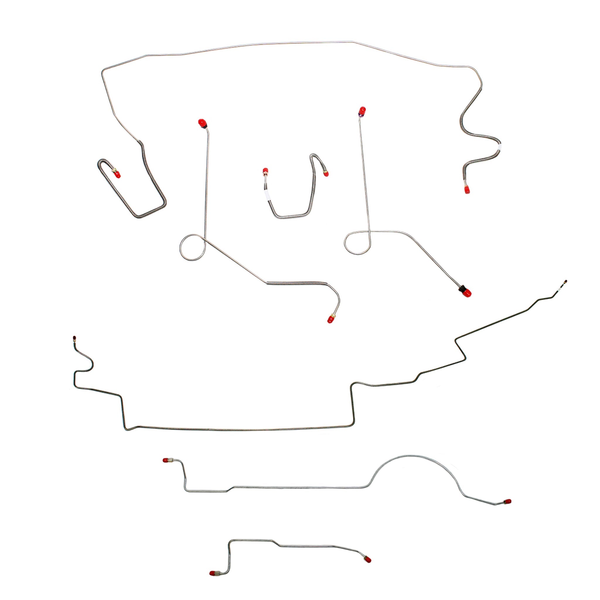 1972 MOPAR A-body w/ Power Brakes, 8-3/4'' Axle, 111'' Wheel Base; Complete Brake Line Kit; Stainless - SSTubes