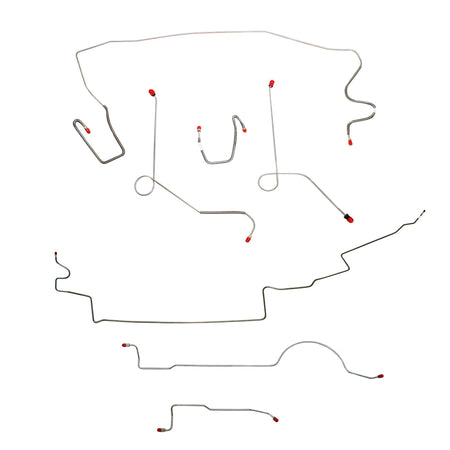 1972 MOPAR A-body w/ Power Brakes, 8-3/4'' Axle, 111'' Wheel Base; Complete Brake Line Kit; Stainless - SSTubes