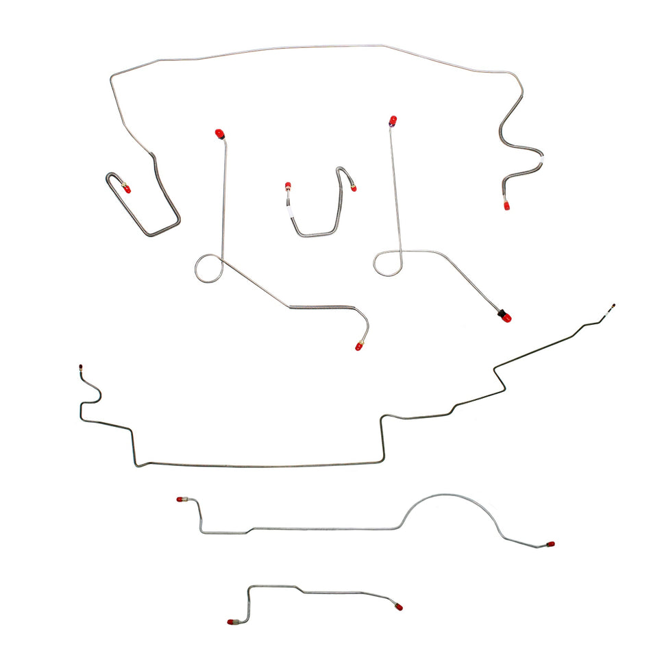 1972 MOPAR A-body w/ Power Brakes, 8-3/4'' Axle, 111'' Wheel Base; Complete Brake Line Kit; Stainless - SSTubes