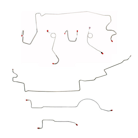 1973 MOPAR A-body w/ Standard Brakes, 111'' Wheel Base; Complete Brake Line Kit; Stainless - SSTubes