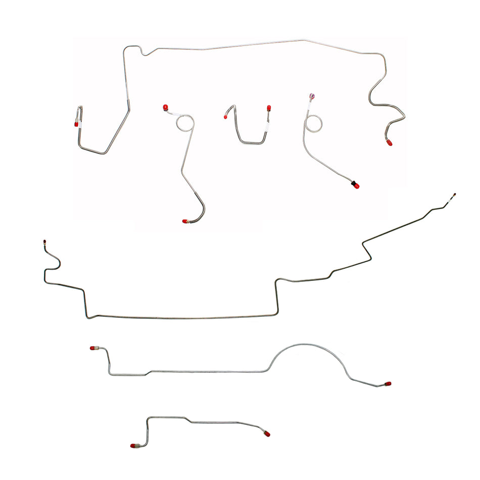 1973 MOPAR A-body w/ Standard Brakes, 111'' Wheel Base; Complete Brake Line Kit; Stainless - SSTubes