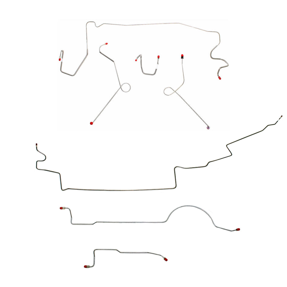 1973 MOPAR A-body complete brake line kit made of steel for 111'' wheelbase vehicles.