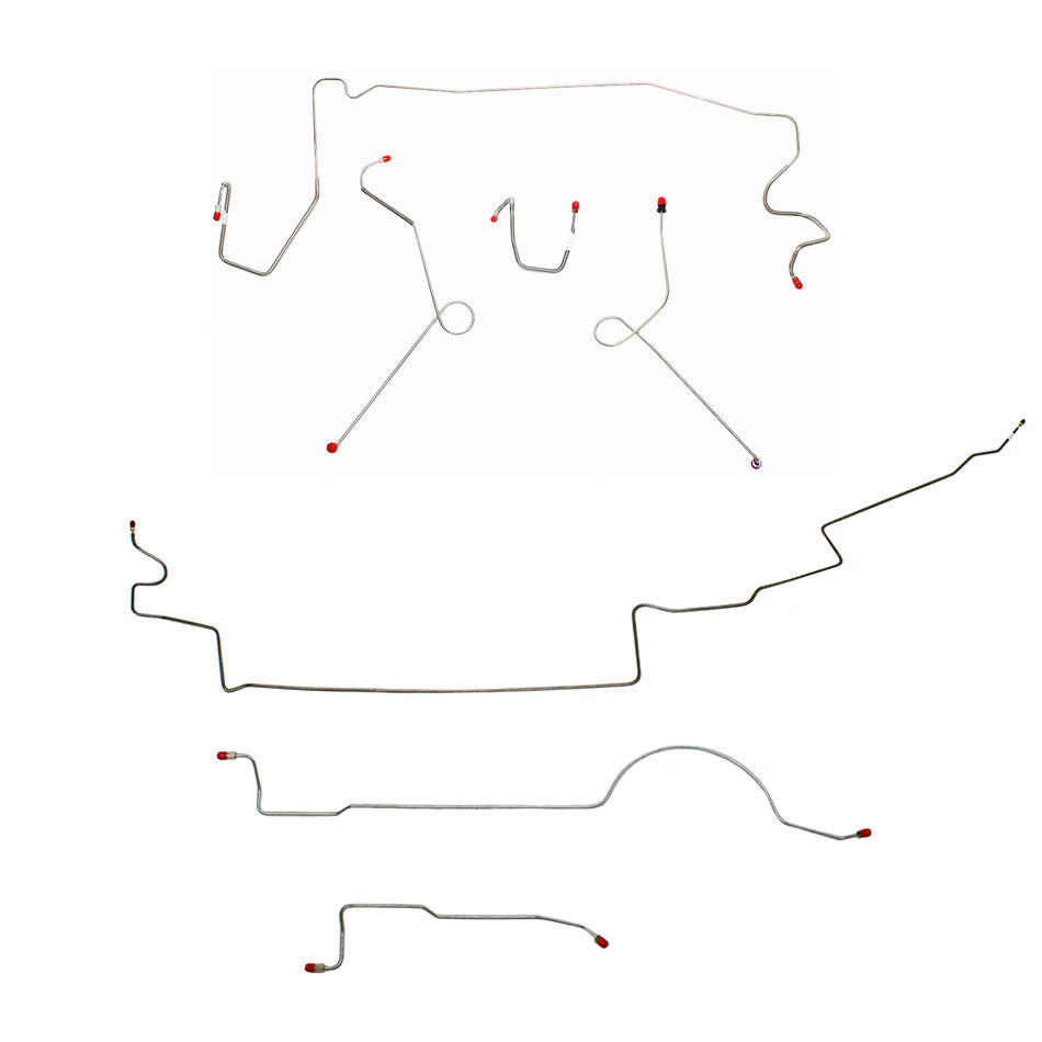 1973 MOPAR A-body w/ Power Brakes, 111'' Wheel Base; Complete Brake Line Kit; Stainless - SSTubes