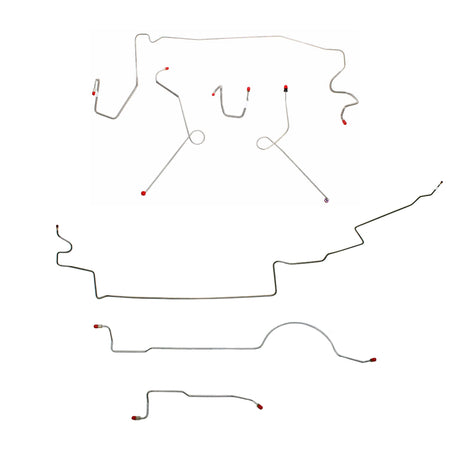 1973 MOPAR A-body complete brake line kit made of steel for 111'' wheelbase vehicles.