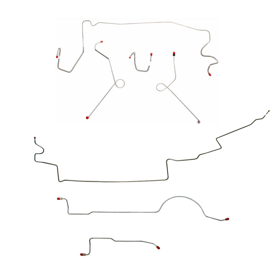 1973 MOPAR A-body complete brake line kit made of steel for 111'' wheelbase vehicles.