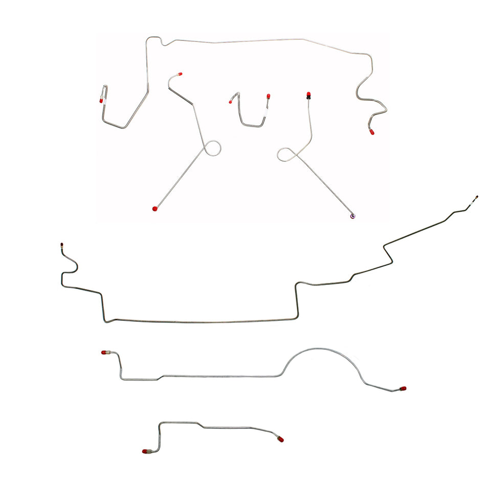 1973 MOPAR A-body w/ Power Brakes, 111'' Wheel Base; Complete Brake Line Kit; Stainless - SSTubes