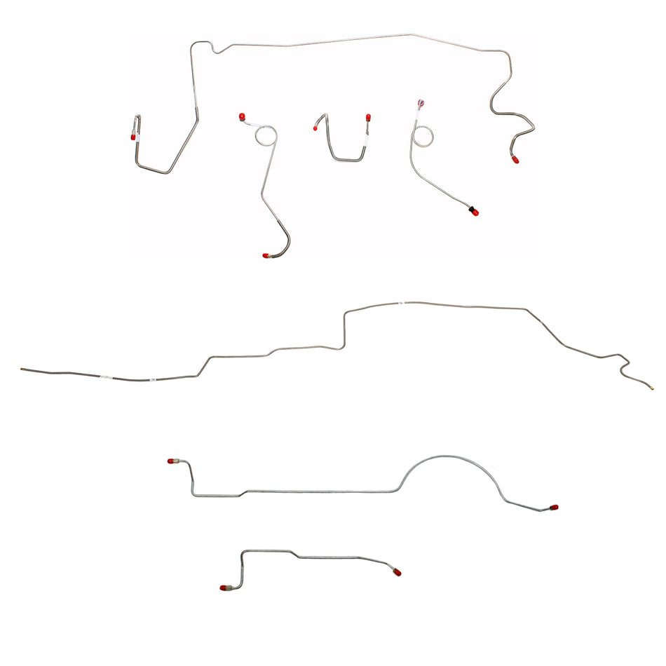 1974 MOPAR A-body w/ Standard Brakes, 108'' Wheel Base; Complete Brake Line Kit; Stainless - SSTubes