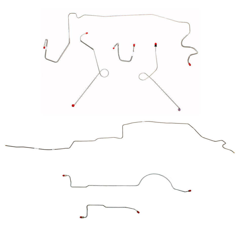 1974 MOPAR A-body w/ Power Brakes, 108'' Wheel Base; Complete Brake Line Kit; Stainless - SSTubes