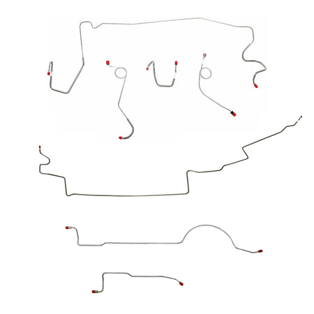 1974 MOPAR A-body complete steel brake line kit for standard brakes with 111'' wheel base.