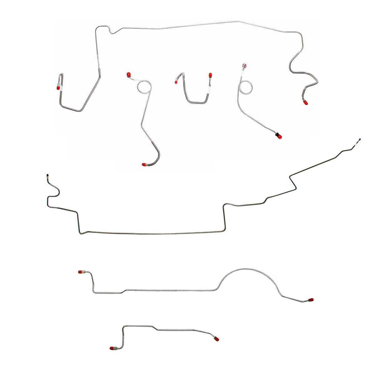 1974 MOPAR A-body w/ Standard Brakes, 111'' Wheel Base; Complete Brake Line Kit; Stainless - SSTubes