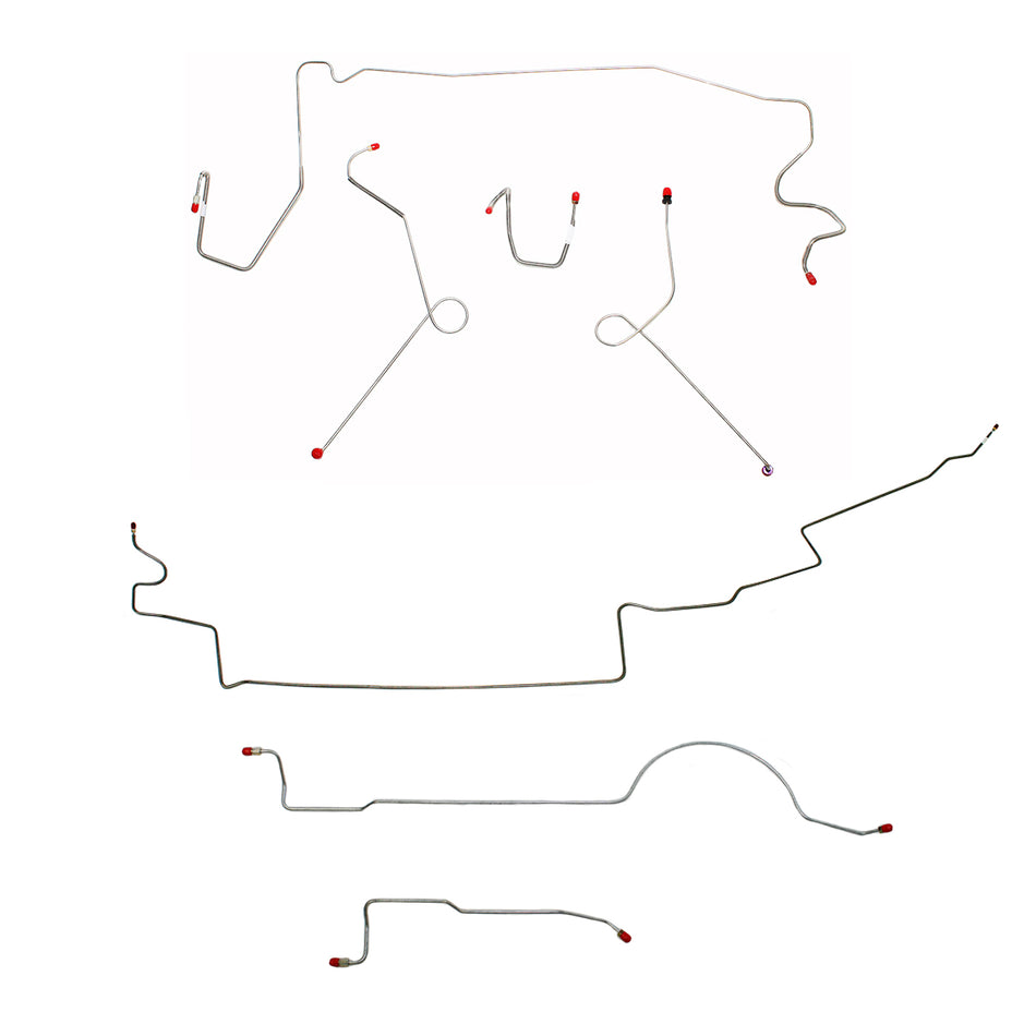 1974 MOPAR A-body w/ Power Brakes, 111'' Wheel Base; Complete Brake Line Kit; Stainless - SSTubes