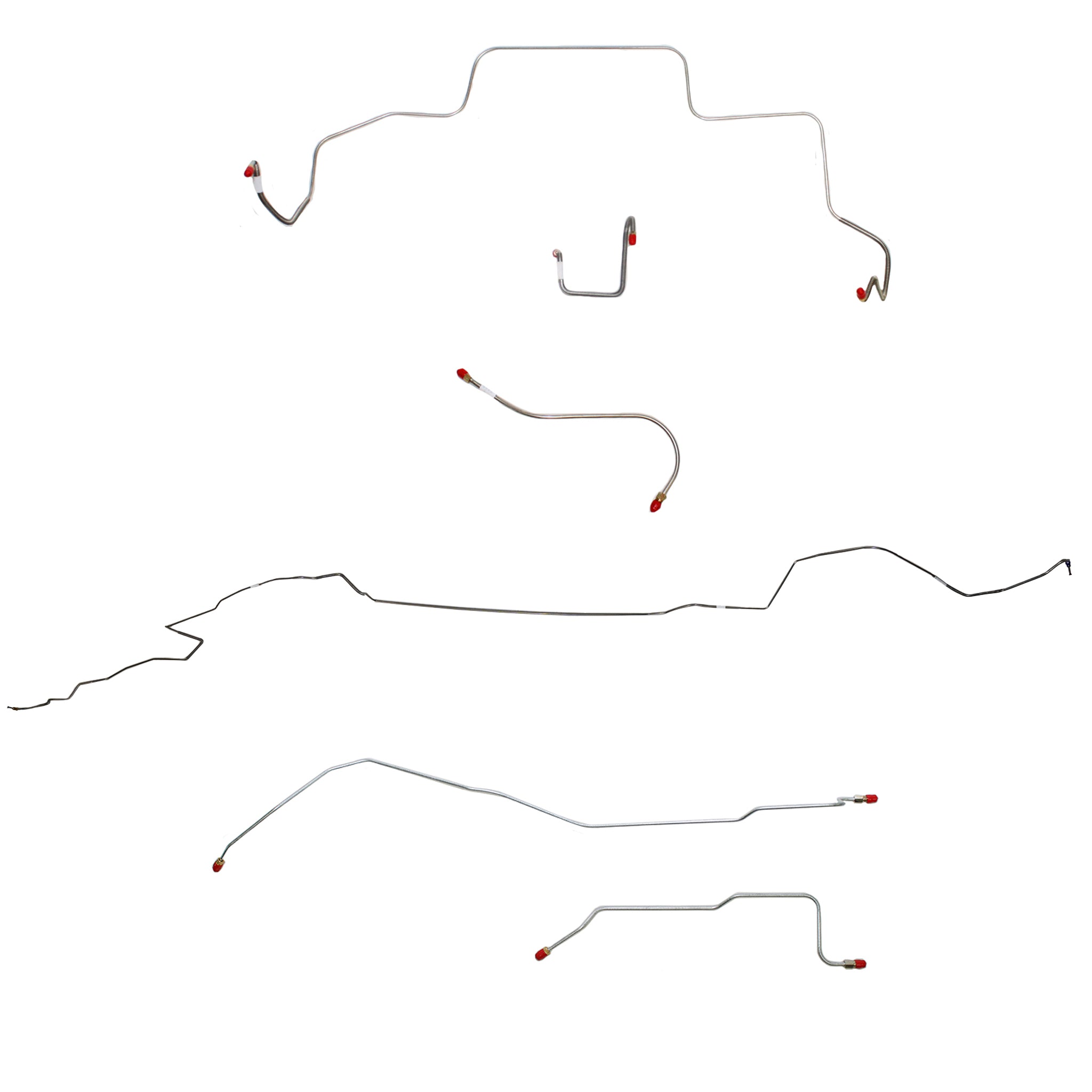 1966 MOPAR B-body w/ Power Drum, Right Front OVER Frame w/ 4'' Rise on Firewall, Dana Axle; Complete Brake Line Kit; Steel - SSTubes