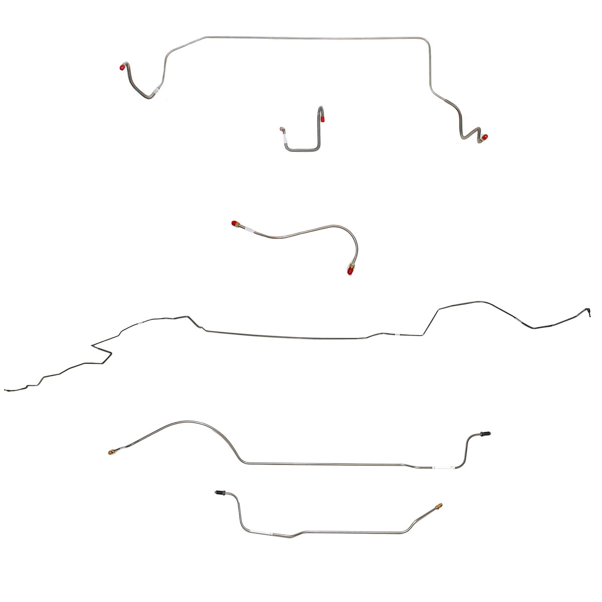 1966 MOPAR B-body w/ Standard Drum, Right Front OVER Frame Straight Across Firewall, 8-3/4'' Axle; Complete Brake Line Kit; Steel - SSTubes
