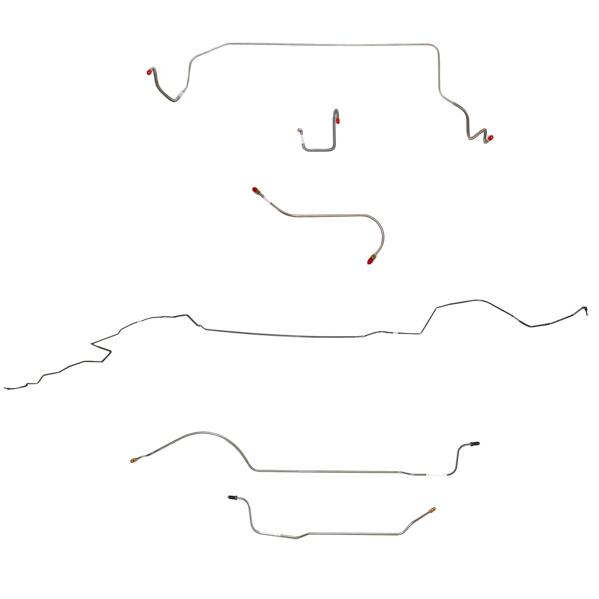 1966 MOPAR B-body w/ Power Drum, Right Front OVER Frame Straight Across Firewall, 8-3/4'' Axle; Complete Brake Line Kit; Steel - SSTubes