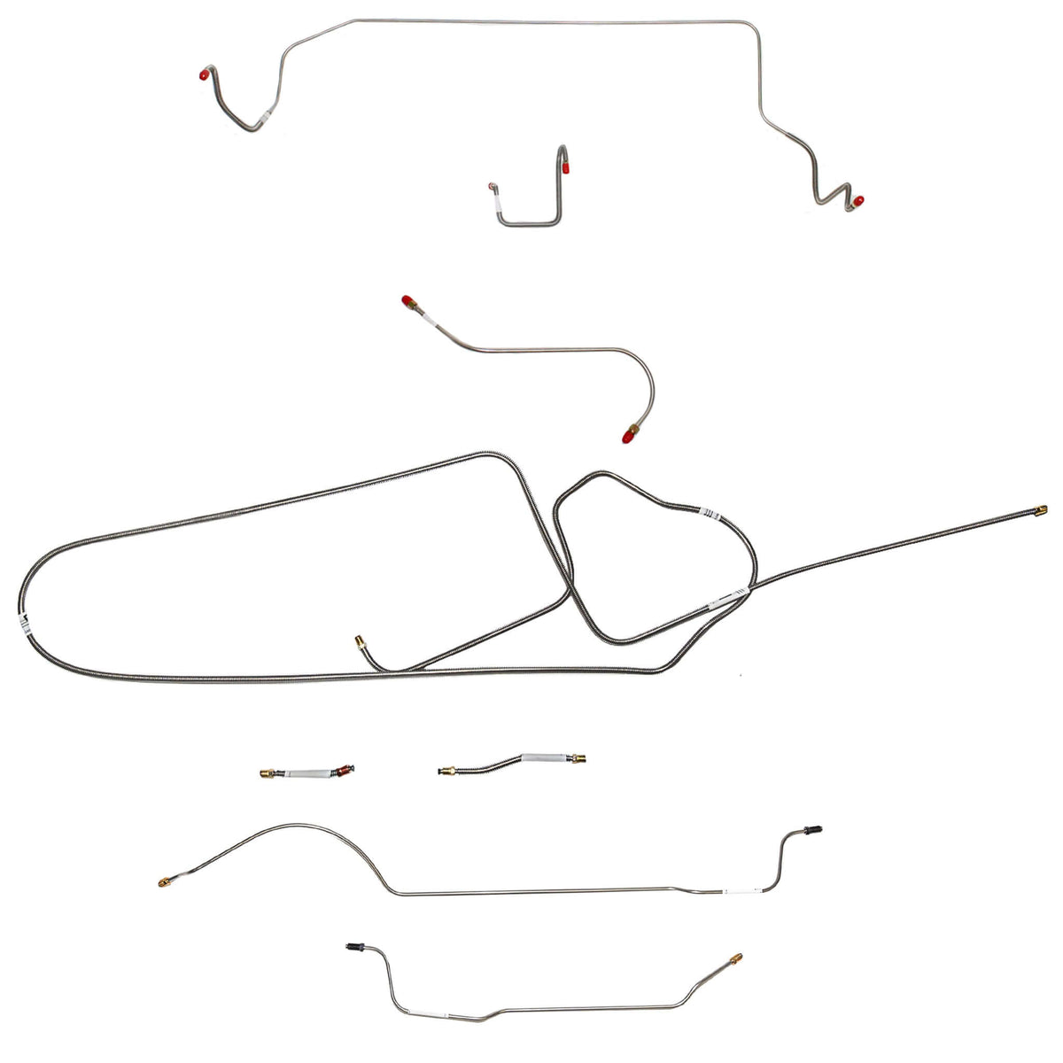 1966 MOPAR B-body w/ Power Disc, FACTORY Disc, Right Front OVER Frame Straight Across Firewall, 8-3/4'' Axle; Complete Brake Line Kit; Steel - SSTubes