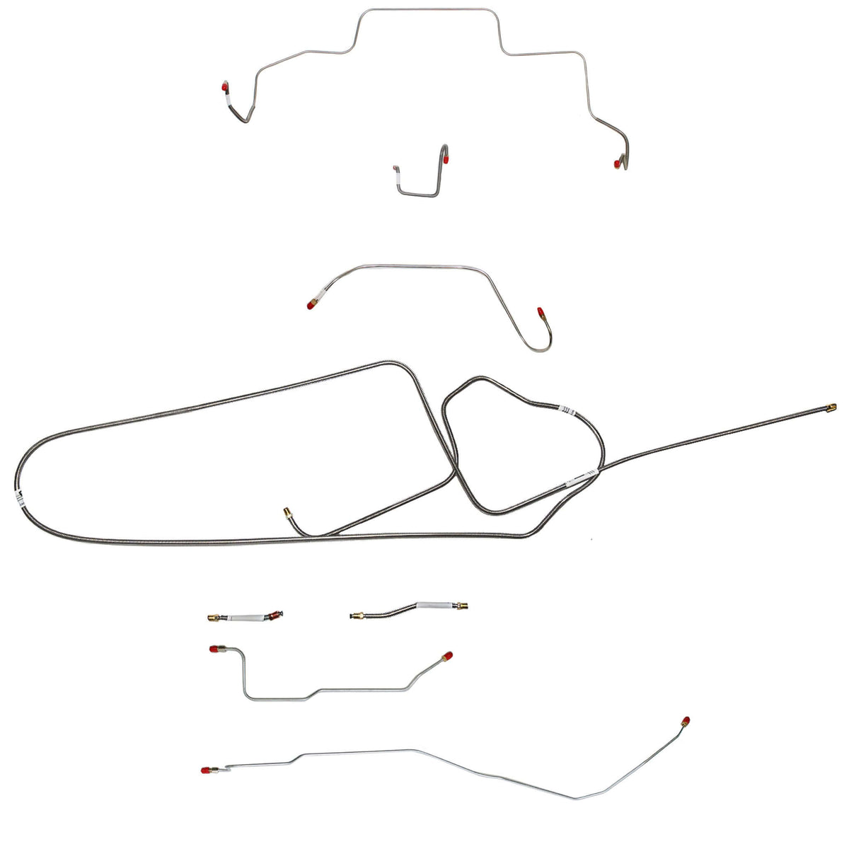 1966 MOPAR B-body complete brake line kit, steel construction for Hemi and Dana axle models.