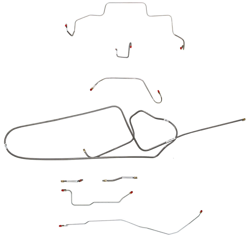 1966 MOPAR B-body complete brake line kit, steel construction for Hemi and Dana axle models.