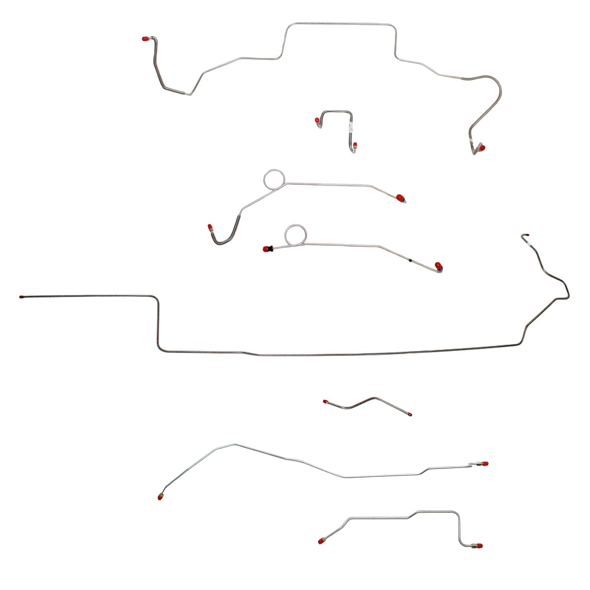 1967 MOPAR B-body w/ Power Disc, Right Front Over Frame, Dana Axle; Complete Brake Line Kit; Stainless - SSTubes