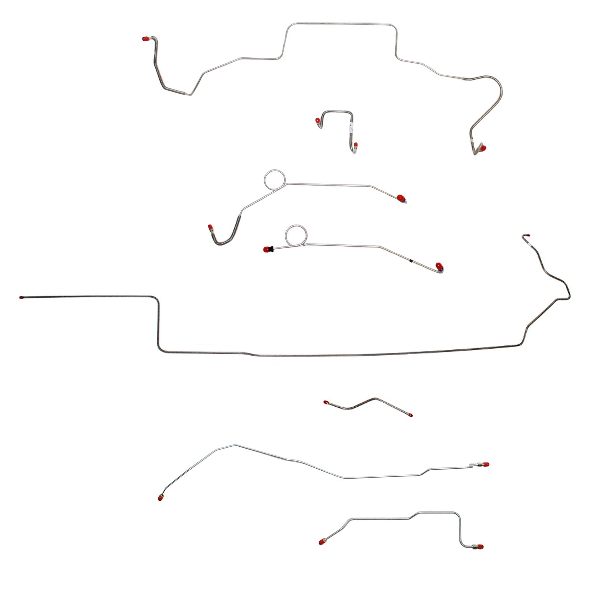 1967 MOPAR B-body w/ Power Disc, Right Front Over Frame, Dana Axle; Complete Brake Line Kit; Stainless - SSTubes