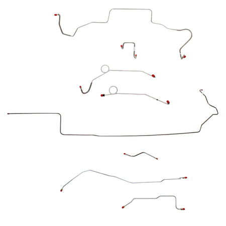 1967 MOPAR B-body w/ Power Disc, Right Front Over Frame, Dana Axle; Complete Brake Line Kit; Stainless - SSTubes