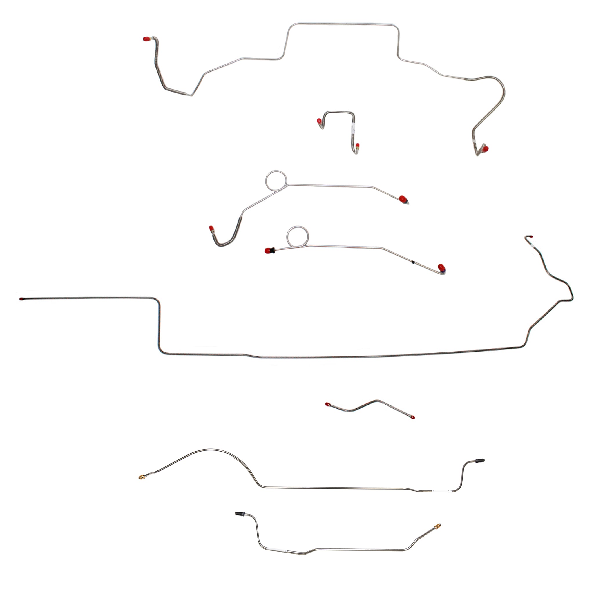 1967 MOPAR B-body w/ Power Disc, Right Front Over Frame, 8-3/4'' Axle; Complete Brake Line Kit; Stainless - SSTubes