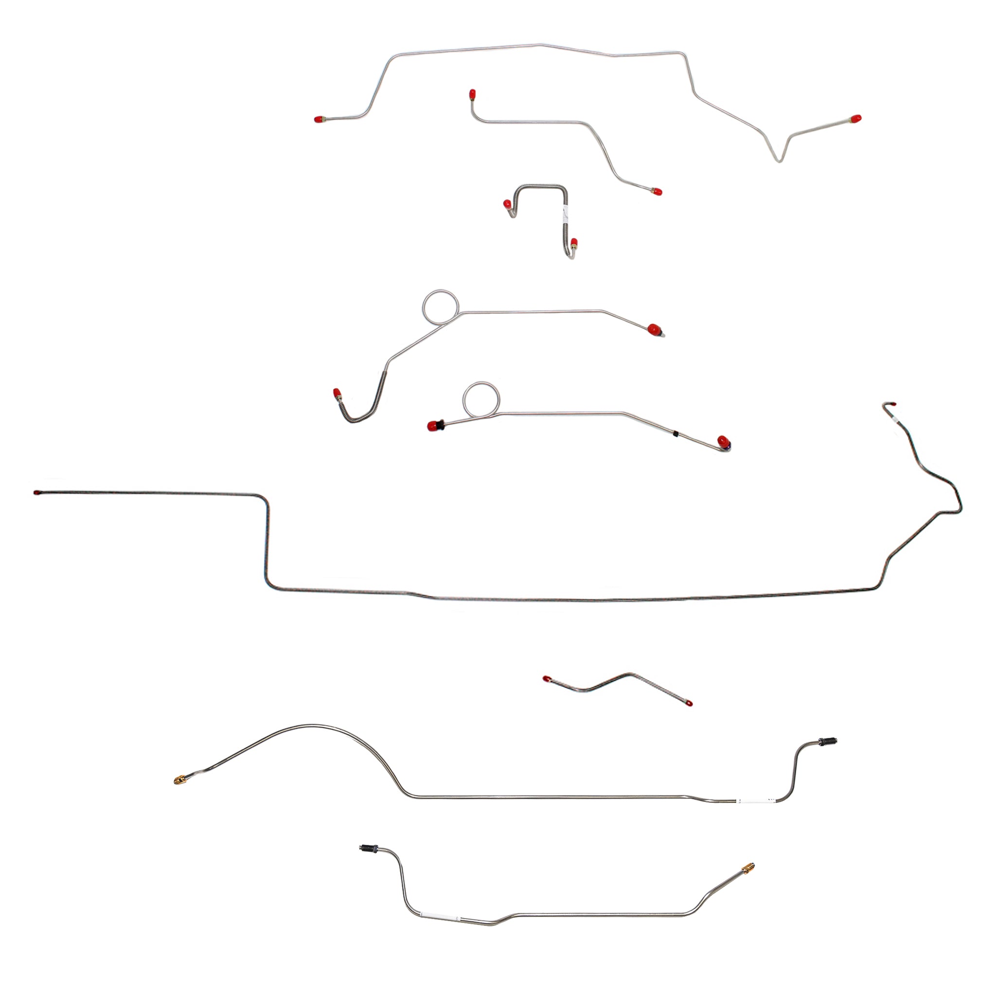 1967 MOPAR B-body w/ Power Disc, Right Front Over Frame Straight Across Firewall, 8-3/4'' Axle; Complete Brake Line Kit; Stainless - SSTubes
