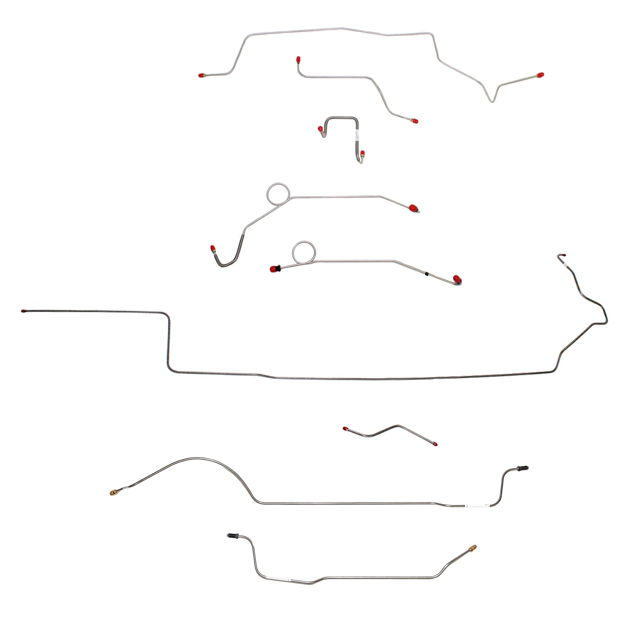 1967 MOPAR B-body w/ Power Disc, Right Front Over Frame Straight Across Firewall, 8-3/4'' Axle; Complete Brake Line Kit; Stainless - SSTubes