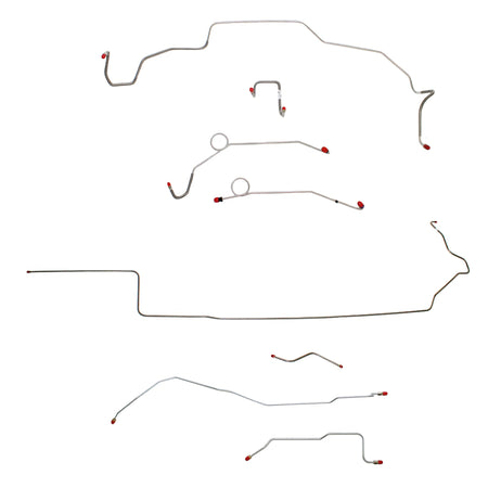 1967 MOPAR B-body w/ Power Disc, Right Front Over Frame Attaches to Fender, Dana Axle; Complete Brake Line Kit; Stainless - SSTubes