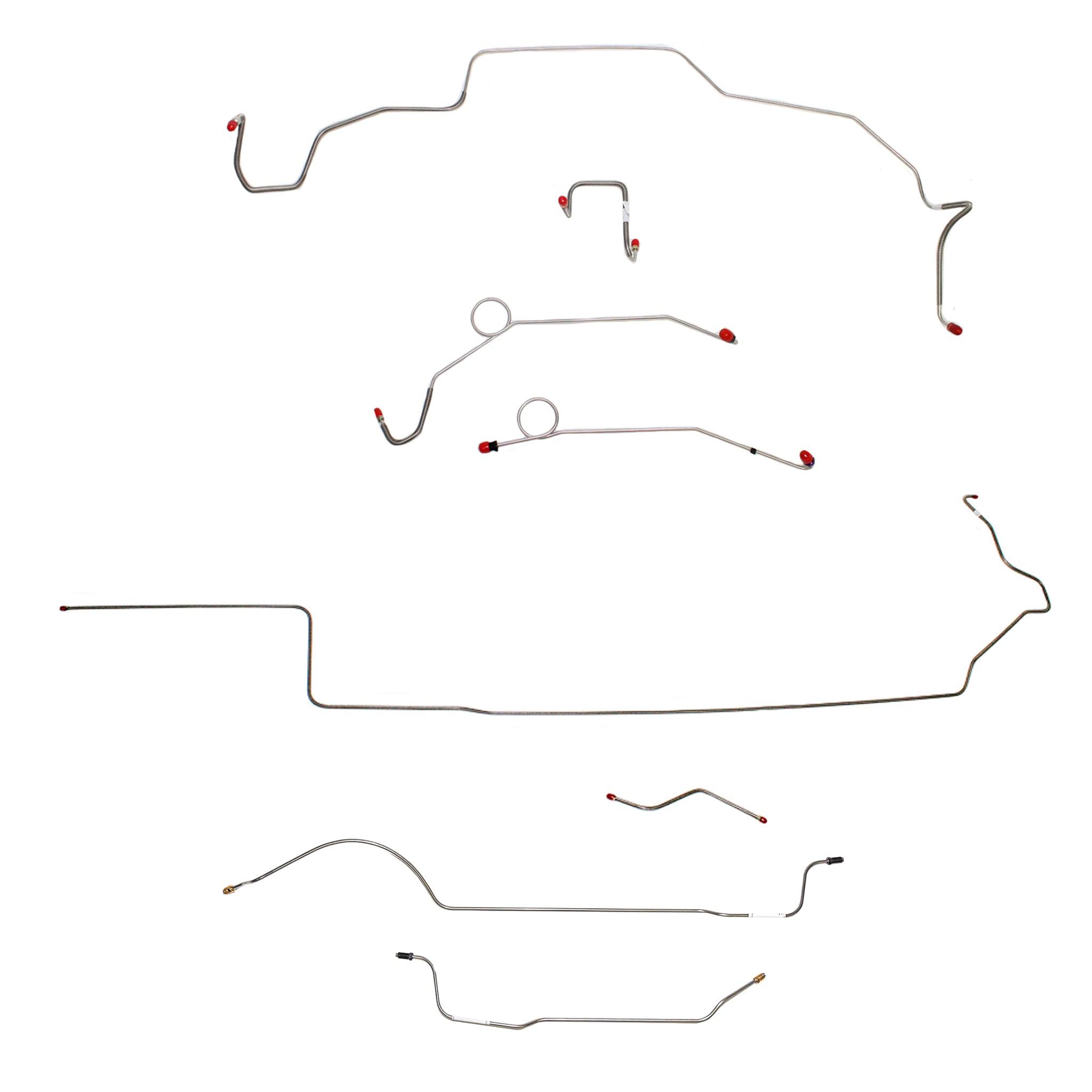 1967 MOPAR B-body w/ Power Disc, Right Front Over Frame Attaches to Fender, 8-3/4'' Axle; Complete Brake Line Kit; Steel - SSTubes